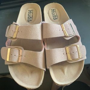 Mudd Double Buckle Slide Two Strap Sandals